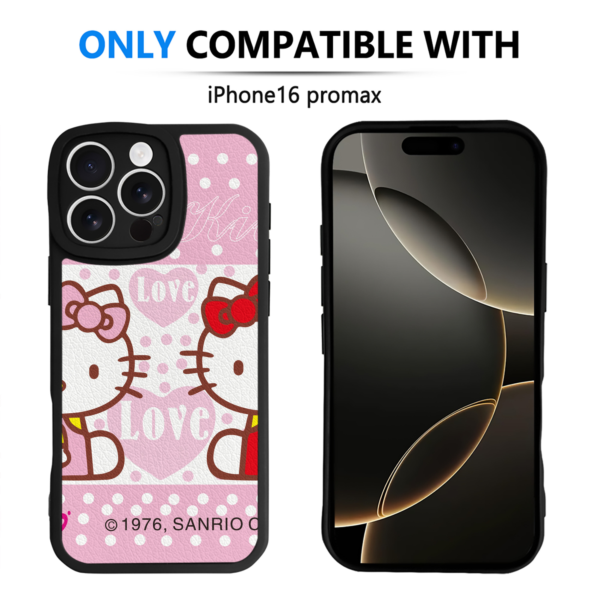 （画像用） Hello Kitty ハローキティ 【iPhone 16シリーズ対応】シリコンスマホケース（レザー調） 材質：シリコン